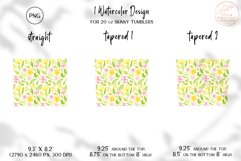 Watercolor Floral Tumbler Sublimation. Summer Tumbler Wrap Product Image 2