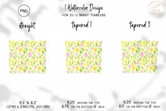 Watercolor Floral Tumbler Sublimation. Summer Tumbler Wrap Product Image 2