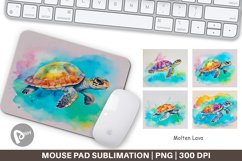 Mouse Pad Watercolor Turtle Product Image 1