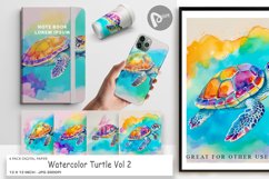 Digital Paper Watercolor Turtle Product Image 1