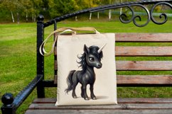 Baby Black Unicorn Watercolor Sublimation Clipart Product Image 7
