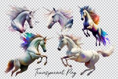 Watercolor Unicorn Clipart Sublimation Bundle 5 PNG