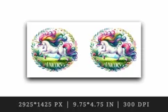 Watercolor unicorn colored mane magical meadow word Unicorn quote print 20 oz tumbler skinny mug wrap clipart t-shirt sublimation printable design