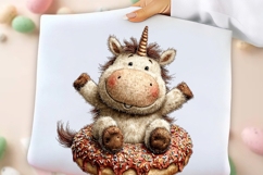 Watercolor Unicorn Cow Clipart Product Image 2