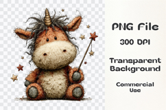 Watercolor Unicorn Cow Clipart Product Image 3