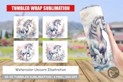 Tumbler Sublimation Wra Watercolor Unicornp Product Image 1