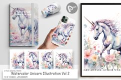 Digital Paper Watercolor Unicorn Product Image 1