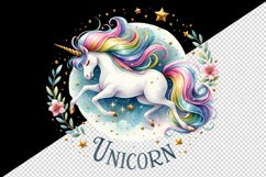 Watercolor unicorn rainbow mane magical sparkles word Unicorn quote print 20 oz tumbler skinny mug wrap clipart t-shirt sublimation printable design