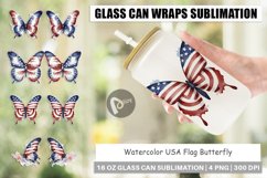 Glass Can Wraps Butterfly 4th of July Product Image 1