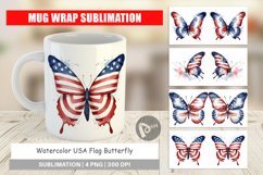 Mug Wrap Design Butterfly 4th of July Product Image 1
