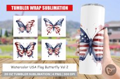 Tumbler Sublimation Butterfly 4th of July Product Image 1