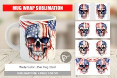 Mug Wrap Design Skull 4th of July Product Image 1