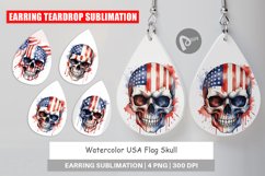 Earring Teardrop Skull 4th of July Product Image 1