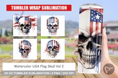 Tumbler Sublimation Skull 4th of July Product Image 1