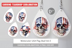 Earring Teardrop Skull 4th of July Product Image 1
