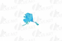 Green and blue United States map clipart incl. Hawaii Alaska Product Image 8