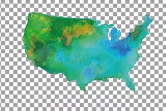 Green and blue United States map clipart incl. Hawaii Alaska Product Image 11