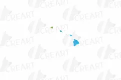 Green and blue United States map clipart incl. Hawaii Alaska Product Image 9