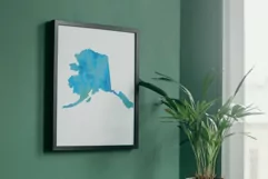 Green and blue United States map clipart incl. Hawaii Alaska Product Image 5
