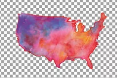 Watercolor United States map clipart incl. Hawaii and Alaska Product Image 4