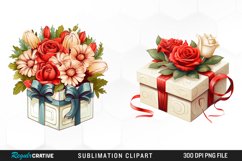 Valentines Gift Box With Flower Clipart Product Image 1
