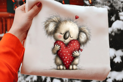 Watercolor Valentine Animals Clipart Product Image 2