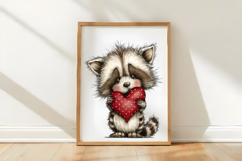 Watercolor Valentine Animals Clipart Product Image 3