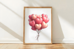 Watercolor Valentine Balloons Clipart Product Image 3