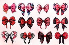 Watercolor Valentine Bow Clipart Bundle Product Image 2