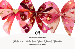 Watercolor Valentine Bow Clipart Png Product Image 1
