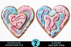 Watercolor Valentine Cake Clipart Product Image 1