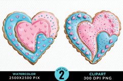 Watercolor Valentine Cake Exquisite Clipart Product Image 1