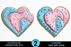 Watercolor Valentine Cake Clipart Product Image 1