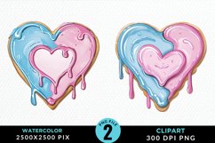 Watercolor Valentine Cake clipart Product Image 1