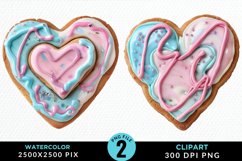 Watercolor Valentine Cake Clipart Product Image 1