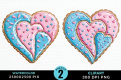 Watercolor Valentine Cake Exquisite Clipart Product Image 1