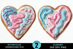 Watercolor Valentine Cake clipart Product Image 1