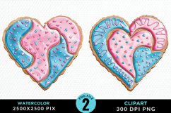 Watercolor Valentine Cake Clipart Bundle Product Image 2