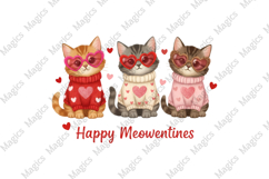 Watercolor Valentine Cat Png Product Image 1