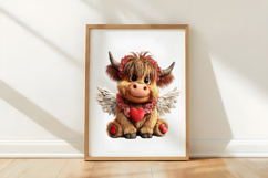 Watercolor Valentine Cow Clipart Product Image 3