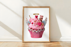 Watercolor Valentine Cupcake Clipart Product Image 3