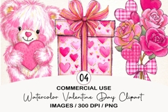 Watercolor Valentine Day Clipart Product Image 1