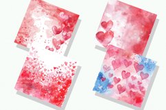 Watercolor Valentine&#039;s Day Digital Paper Bundle Product Image 2