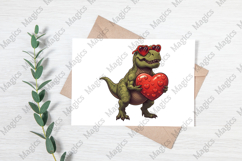 Watercolor Valentine Dinosaur Png Product Image 3