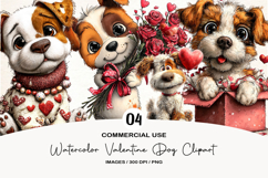 Watercolor Valentine Dog Clipart Product Image 1
