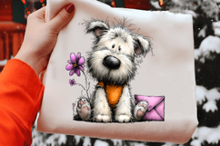 Watercolor Valentine Dog Clipart Product Image 2
