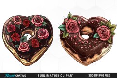 Watercolor Valentine Doughnut Clipart Bundle Product Image 3
