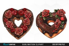Watercolor Valentine Doughnut Exquisite Clipart Product Image 1