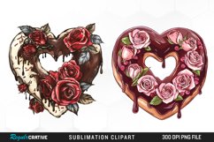 Watercolor Valentine Doughnut Exquisite Clipart Product Image 1