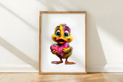 Watercolor Valentine Duck Clipart Product Image 3